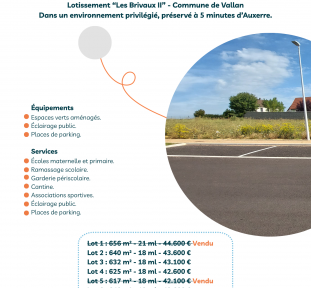 Terrains viabilisés à VALLAN