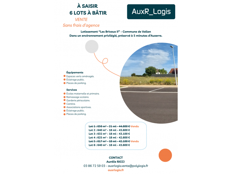 Terrains viabilisés à VALLAN